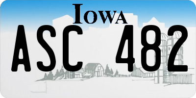 IA license plate ASC482