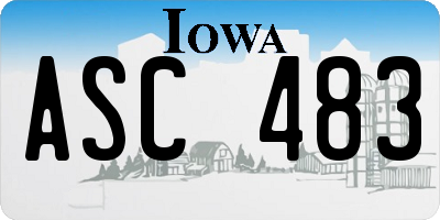 IA license plate ASC483
