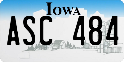IA license plate ASC484