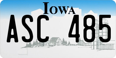 IA license plate ASC485