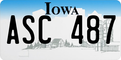 IA license plate ASC487