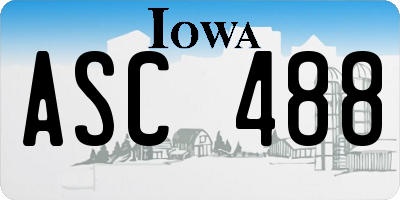 IA license plate ASC488
