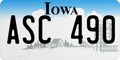 IA license plate ASC490