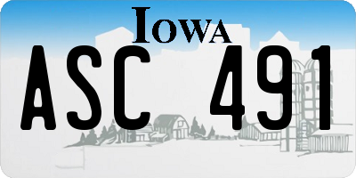 IA license plate ASC491