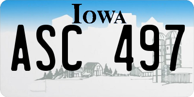 IA license plate ASC497