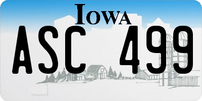 IA license plate ASC499