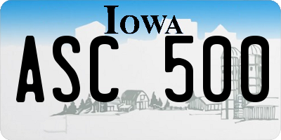 IA license plate ASC500