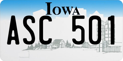 IA license plate ASC501