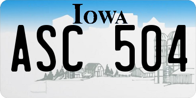 IA license plate ASC504