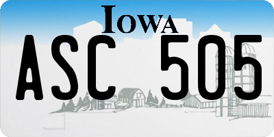 IA license plate ASC505