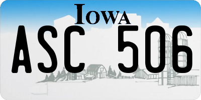 IA license plate ASC506
