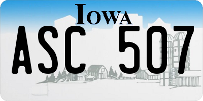 IA license plate ASC507