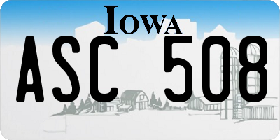 IA license plate ASC508
