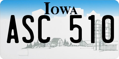 IA license plate ASC510