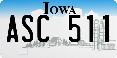 IA license plate ASC511