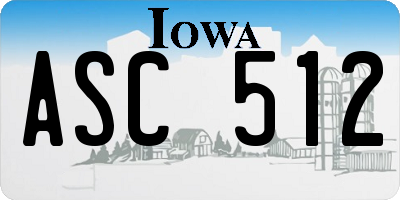 IA license plate ASC512