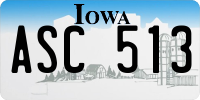 IA license plate ASC513