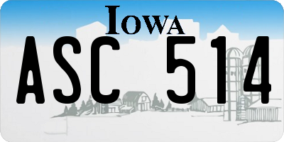 IA license plate ASC514