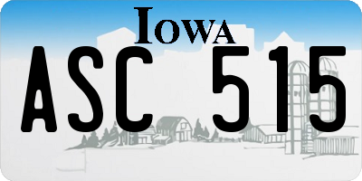IA license plate ASC515
