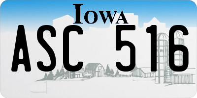 IA license plate ASC516