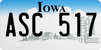 IA license plate ASC517