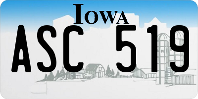 IA license plate ASC519