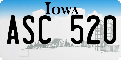 IA license plate ASC520