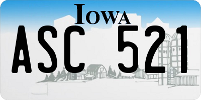 IA license plate ASC521