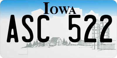 IA license plate ASC522