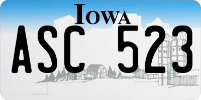 IA license plate ASC523