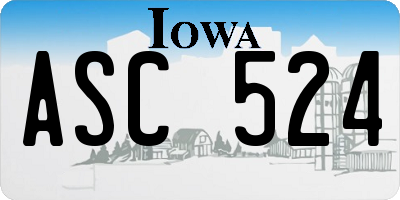 IA license plate ASC524