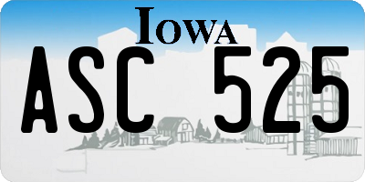 IA license plate ASC525