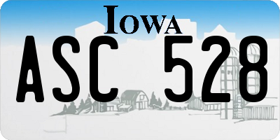 IA license plate ASC528
