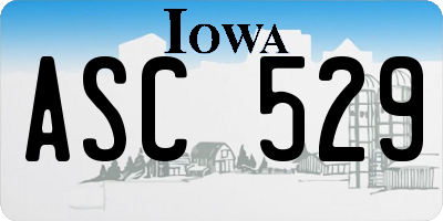 IA license plate ASC529