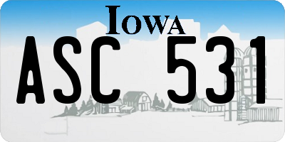 IA license plate ASC531