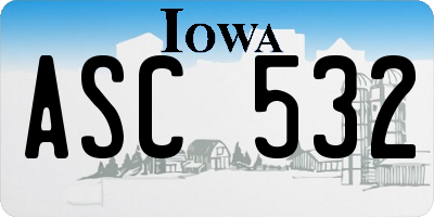 IA license plate ASC532