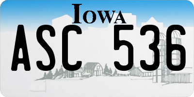 IA license plate ASC536