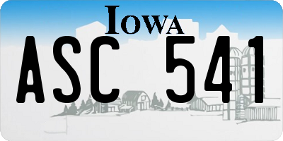 IA license plate ASC541