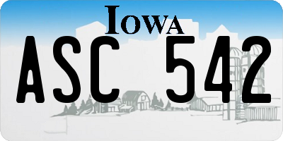 IA license plate ASC542