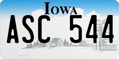 IA license plate ASC544