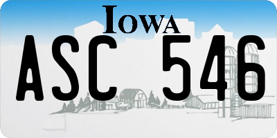 IA license plate ASC546