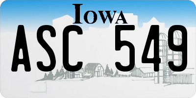 IA license plate ASC549