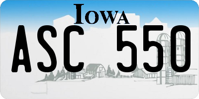IA license plate ASC550