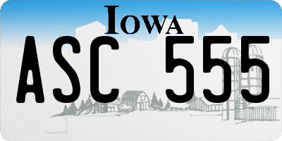 IA license plate ASC555