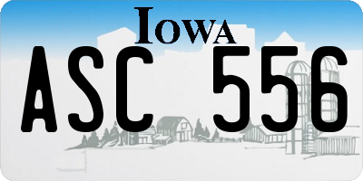 IA license plate ASC556