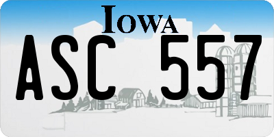 IA license plate ASC557