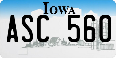 IA license plate ASC560