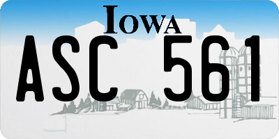 IA license plate ASC561