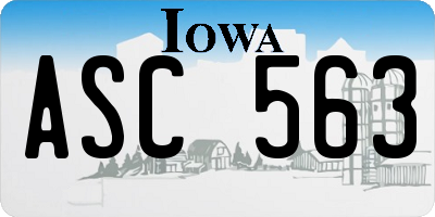 IA license plate ASC563