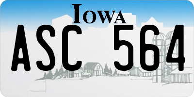 IA license plate ASC564